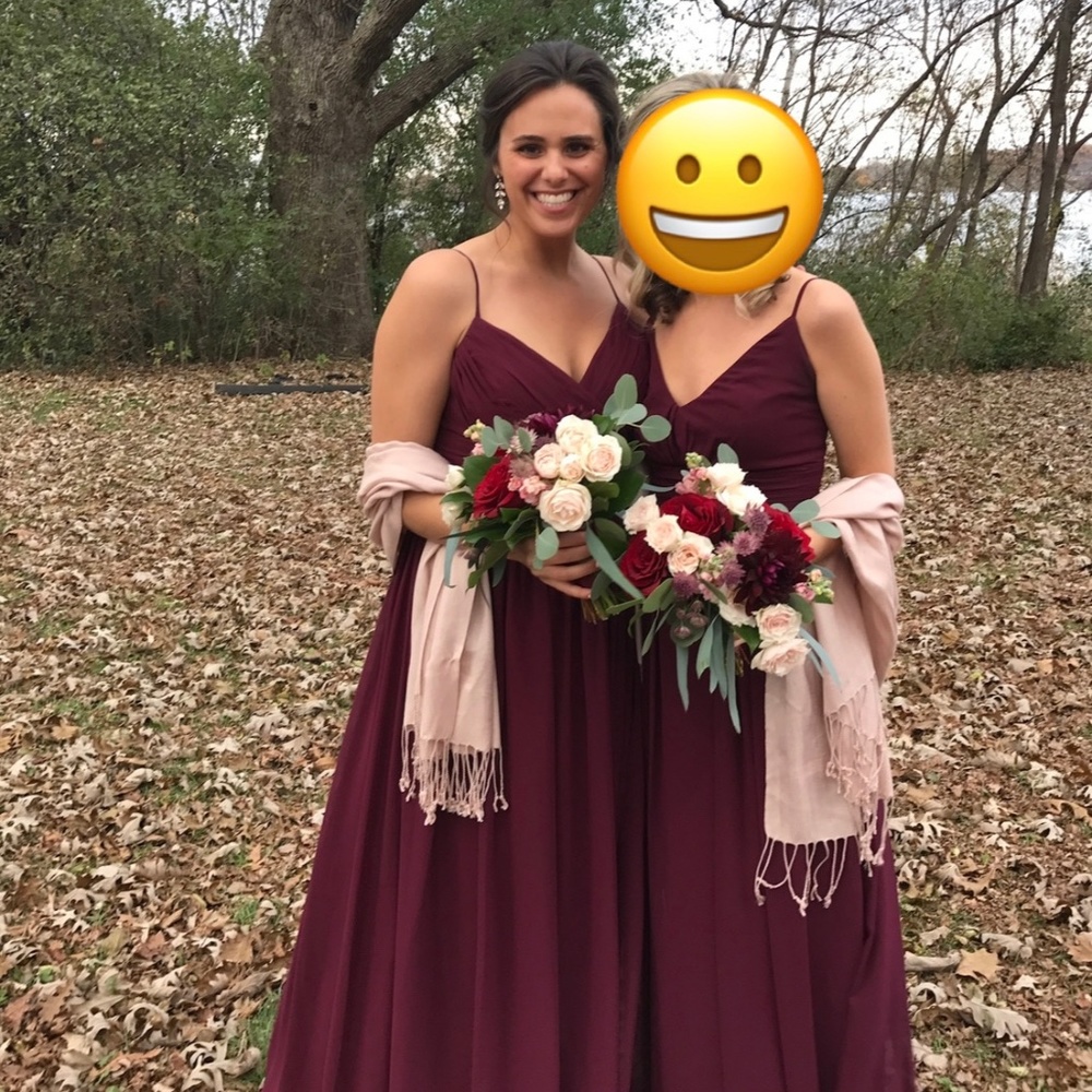 Bill Levkoff Bridesmaids Dress - Deep Red / Burgundy